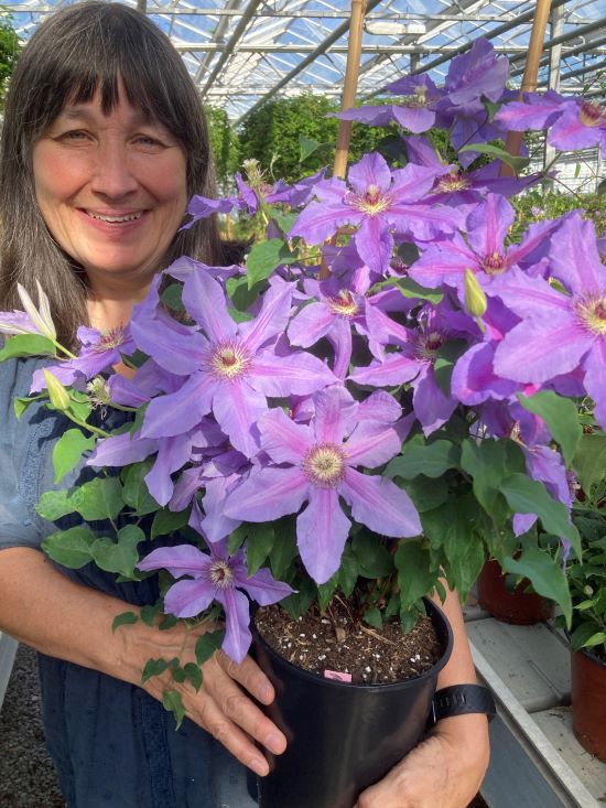 Dr Susan Wilson founder of The Tumaini Fund with Clematis Tumaini